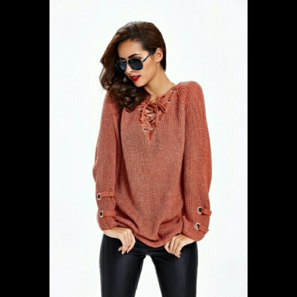 F4Y • NWT Lace-Up Front Sweater